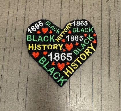 Black History Heart Embroidered Patch